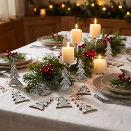 Glitzernder Tannenbaum zum Streuen 4cm 48 St | Floristik21.de