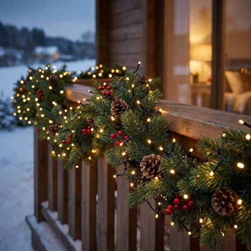 LED Lichterkette Warmweiß Außen 448er 3m Schwarz