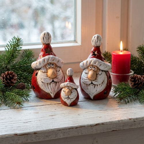 Niedliche Keramik Weihnachtsmann Figur, Rot-Weiß, 10cm – Perfekte Weihnachtsdeko – 4 St | Floristik21.de