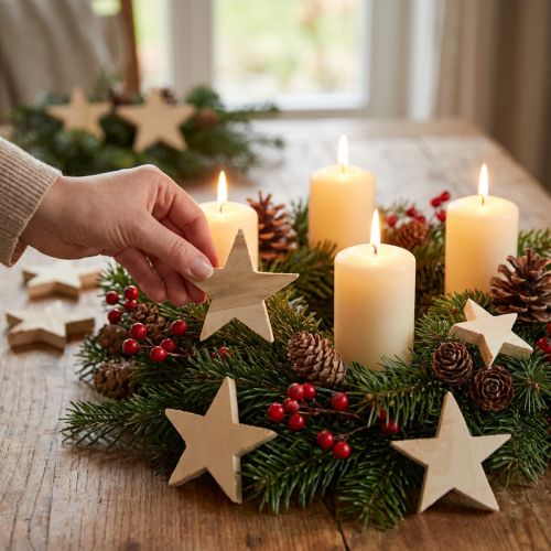Streudeko Weihnachten Sterne Natur Holzsterne Ø5,5cm 12 St | Floristik21.de