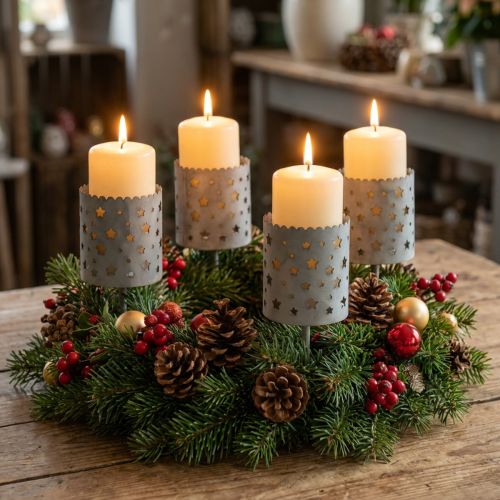 Kerzenhalter zum Stecken Adventskranz Ø6,5cm H14cm 4 St | Floristik21.de