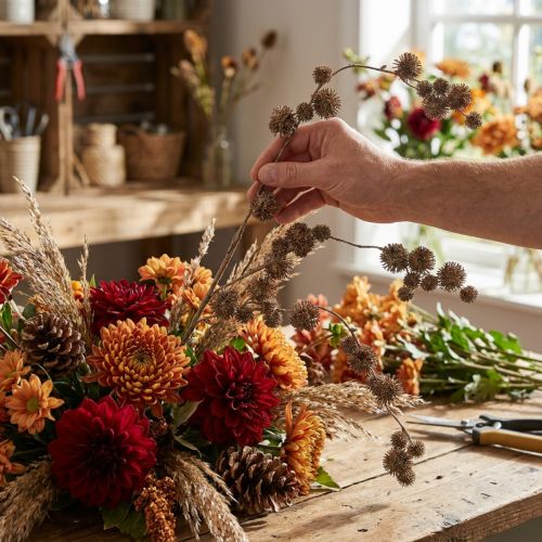 Dekozweig, Platane mit Früchten, Herbstdeko, künstliche Platane Braun L82cm Ø2–4cm | Floristik21.de
