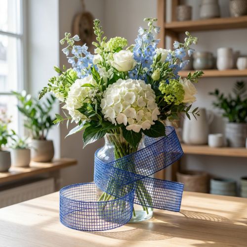 Gitterband 4,5cm x 10m Blau | Floristik21.de