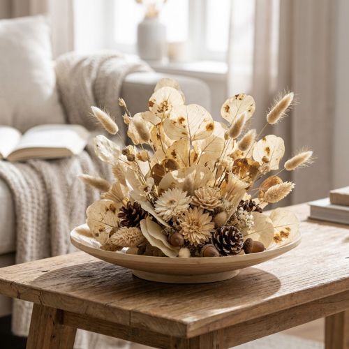 Getrocknete Blätter Deko Moneta Trockenfloristik Creme 100g | Floristik21.de