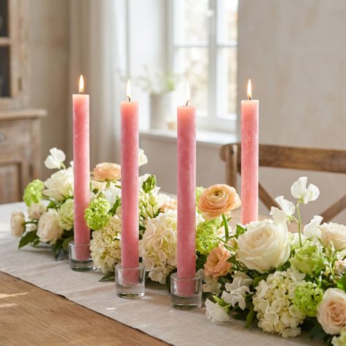 Stabkerzen durchgefärbt Rosa 34mm x 300mm 4 St | Floristik21.de