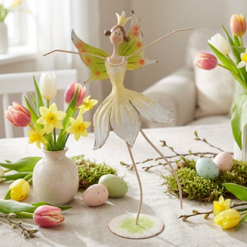Tischdeko Frühling Blumenelfe Fee Metall Deko 25x10x37,5cm | Floristik21.de