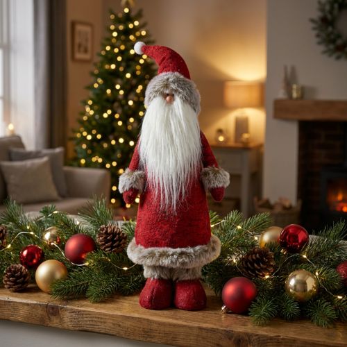 Deko Weihnachtsmann stehend Dekofigur Santa Claus Rot H41cm | Floristik21.de