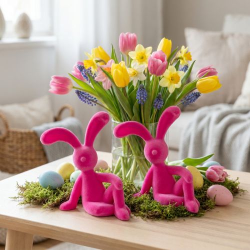 Artikel Dekorationsfigur Kunststoff Hase sitzend 22cm Innenbereich