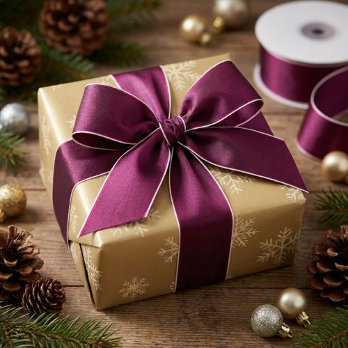 Artikel Taftband Geschenkband 40mm x 50m Burgunderrot für Dekoration und Verpackung