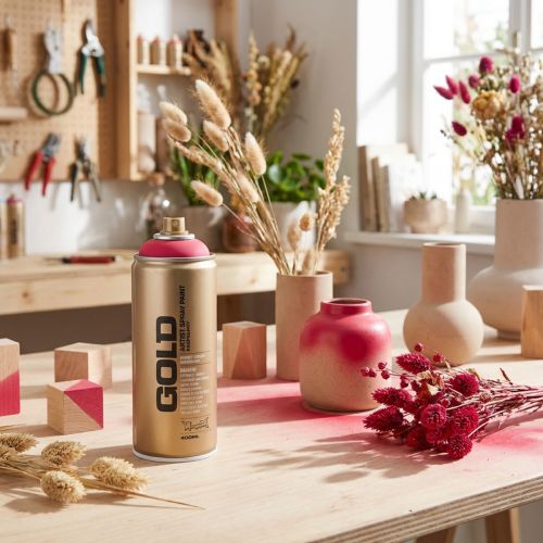 Artikel Farbspray Raspberry seidenmatt 400ml Montana Gold Spraydose für Dekoration und kreative Gestaltung