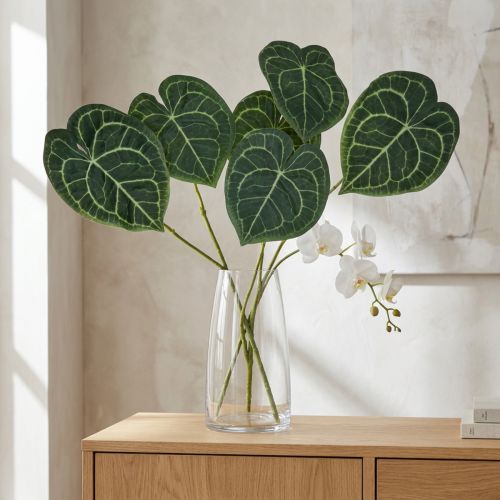 Künstliche Anthurium Blätter Kunstpflanze Grün 96cm | Floristik21.de