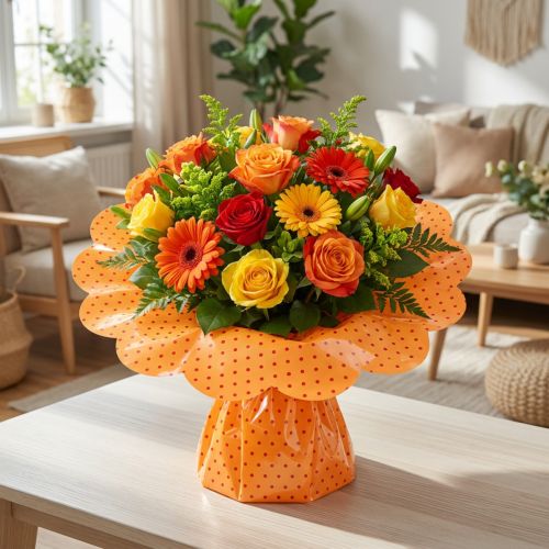 Artikel Rondella Dots Blumenfolie Dekoration 54cm 100 Stk Floristik21