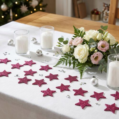Streudeko Glitterstern 6,5cm Pink 36 St | Floristik21.de