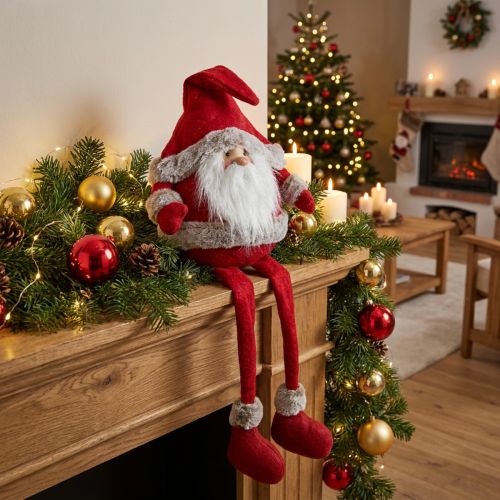 Weihnachtsmann Kantenhocker Dekofigur 28×22×88cm