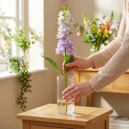 Levkoje Kunstblume Fliederfarben Künstliche Gartenblume 78cm | Floristik21.de