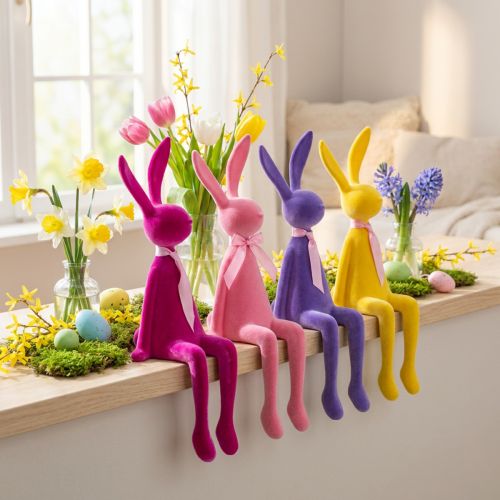 Kunststoff Kantenhockerfigur Set 36 cm beflockt Innenbereich Dekoration | Floristik21.de