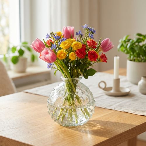 Kleine Glasvase Kugelvase Vase klar Ø8,5cm H8cm | Floristik21.de