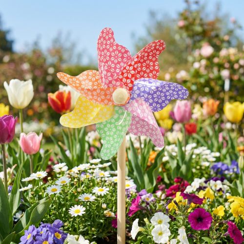 Windrad Deko Ø14cm Farbig für Balkon und Garten
