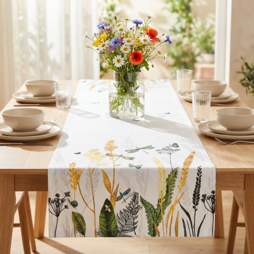 Artikel Tischläufer Sommer Tischband Wiese Sommer Weiß 40x150cm
