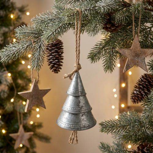 Nostalgische Zink-Weihnachtsglocken mit Juteschnur H19cm Deko Vintage-Look | Floristik21.de