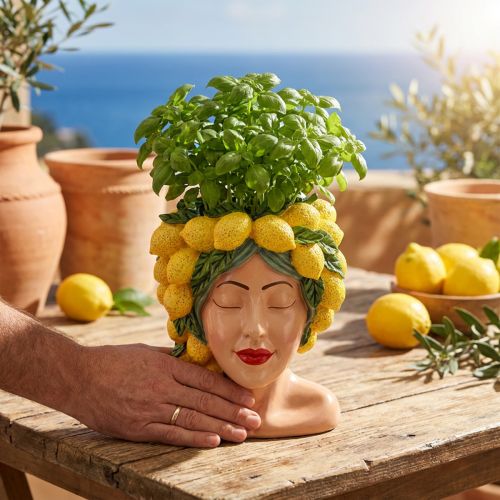 Frauenbüste Pflanztopf Zitrone Mediterran H21,5cm
