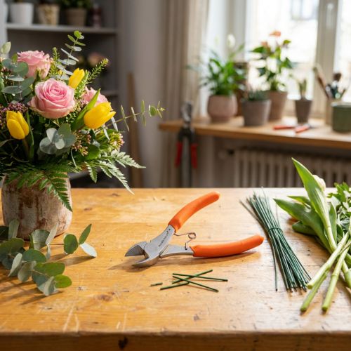 Artikel Drahtschneider Metallklinge mit Neon-Griffen 17 cm für Floristik und Bindedraht