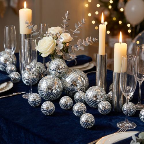 Dekorations-Spiegelkugeln Glas Silber 2–4 cm 50 Stück | Floristik21.de