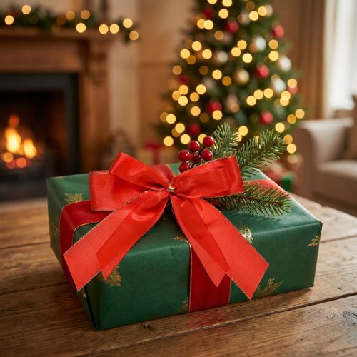 Dekoschleife Rote Schleife mit goldenem Rand – Elegante Weihnachtsdeko 4cm breit 15×21cm 10St | Floristik21.de