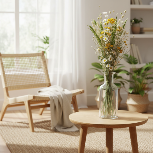 Trockenblumenstrauß Getreide Gräser Strohblumen 50cm Wohnbereich innen | Floristik21.de