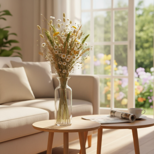 Trockenblumenstrauß Getreide Gräser Strohblumen 50cm Wohnbereich innen | Floristik21.de