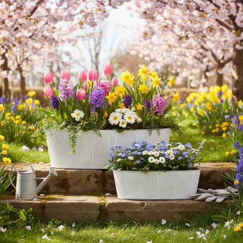 Artikel Elegante ovale Metallschalen Weiß Silber Set 32,5cm/37cm Deko