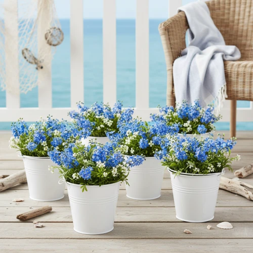 Blecheimer Weiß Ø14cm H12cm 6 St | Floristik21.de