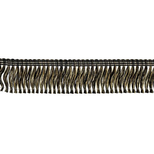 Floristik21 Fransenborte Fransen Haarfransen Schwarz Gold 4cm L25m
