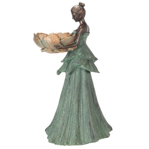 Artikel Ästhetische Frauenstatue mit Blumenschale aus wetterbeständigem Polyresin, 55 cm hoch