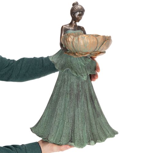 Artikel Ästhetische Frauenstatue mit Blumenschale aus wetterbeständigem Polyresin, 55 cm hoch