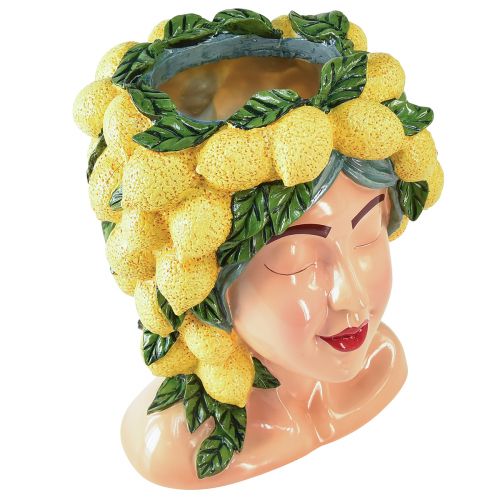 Floristik21 Frauenbüste Pflanztopf Zitronen Deko Mediterran H29cm