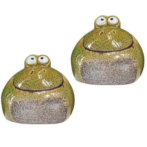 Artikel Frosch Deko Grün Braun Keramik Froschkopf Set Sommer Tischdeko 2 St