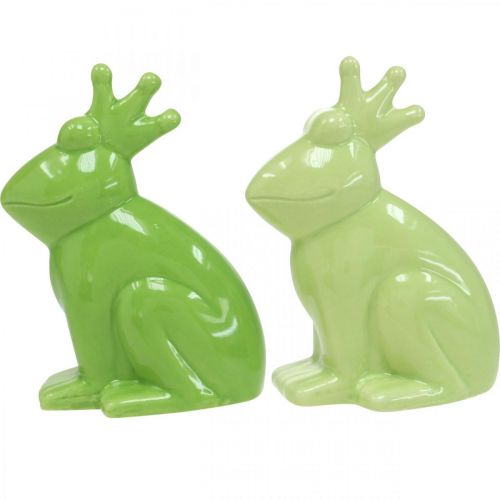 Artikel Keramik Frosch Dekofigur, Froschkönig Sommerdeko 10,5×5,5×7cm 4St