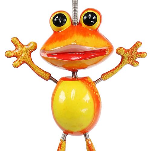 Artikel Frosch mit Sprungfeder zum Hängen 13cm Orange