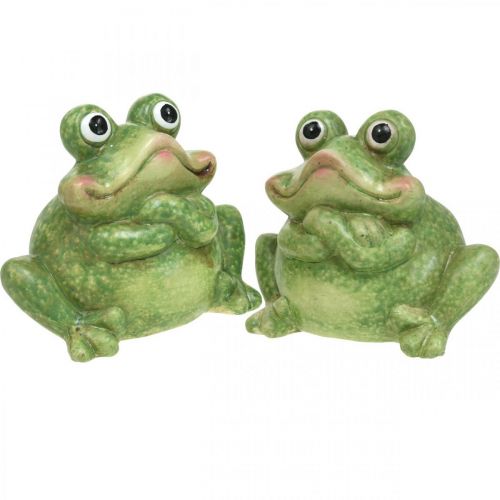 Artikel Deko Frosch Keramik , Froschpaar Keramik, Sommerdeko 14cm 2St