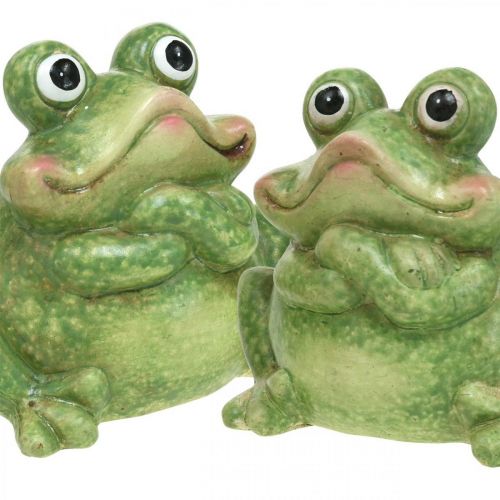 Floristik21 Deko Frosch Keramik , Froschpaar Keramik, Sommerdeko 14cm 2St