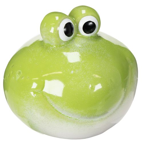 Grüne Keramik-Froschfigur 18cm - Verspielte Tischdeko für Wohnzimmer und Garten