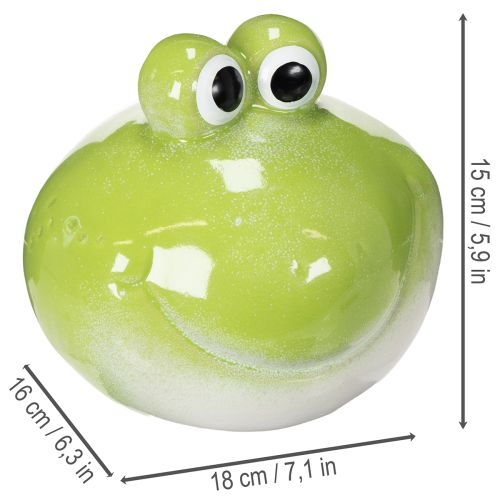 Artikel Grüne Keramik-Froschfigur 18cm - Verspielte Tischdeko für Wohnzimmer und Garten