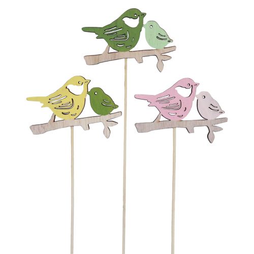 Frühlingsdeko Blumenstecker Holz Vogel Deko 7×10cm 12St