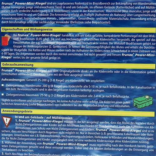 Floristik21 Frunax Power-Mini-Riegel gegen Ratten und Mäuse 250g