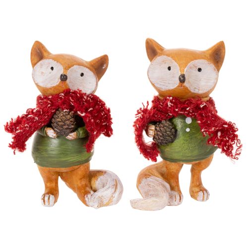 Dekofigur Fuchs mit Schal und