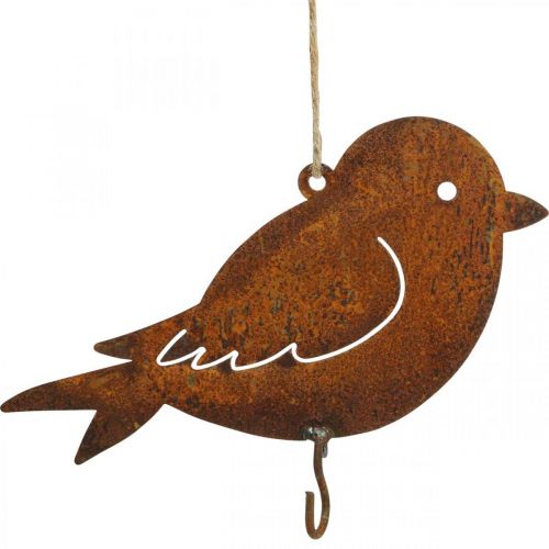 Deko-Vogel, Futterhänger, Metalldeko Edelrost 19×13,5cm