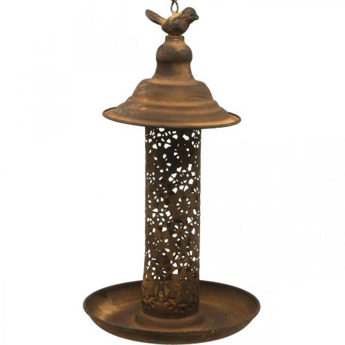 Floristik21 Vogel Futterstation zum Hängen in Rost-Optik Ø20cm H36cm