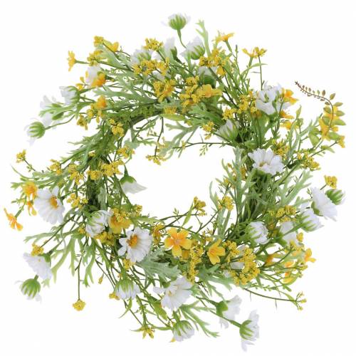 Floristik21 Blumenkranz mit Buschwindröschen Weiß, Gelb Ø30cm