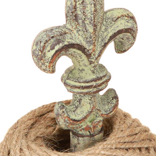 Artikel Garnrollenhalter Antik Deko Metall Lilie Vintage Patina 20,5cm